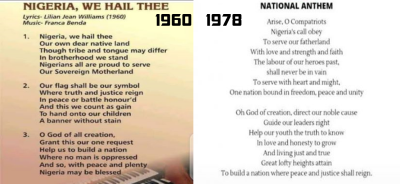 The two Nigerian National Anthems of 1960 and 1978